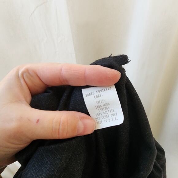 Jame Coviello Midi Dress Wool Shirt Dress Charcoal Gray Size 10 Rockabilly - Picture 8 of 9